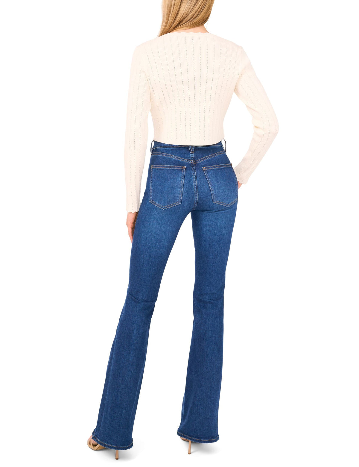 CARDIGAN WITH POINTELLE & RIB | LIGHT CREAM
