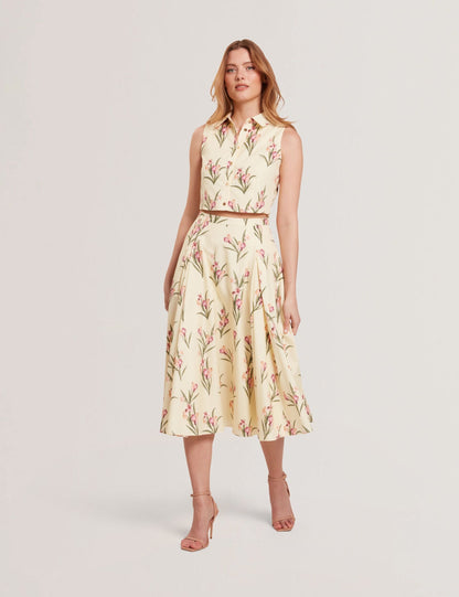 SLEEVELESS BUTTON UP SHIRT | TRANSPARENT YELLOW