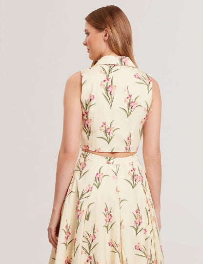 SLEEVELESS BUTTON UP SHIRT | TRANSPARENT YELLOW