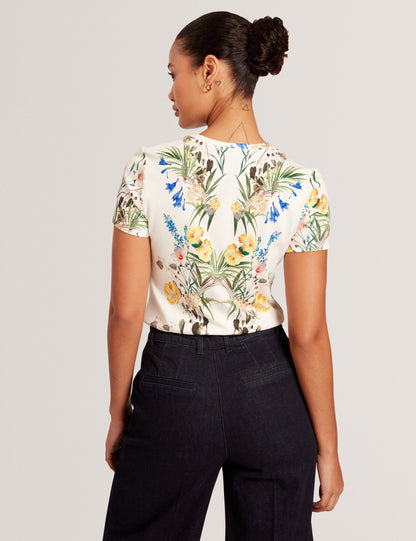 ALLOVER FLORAL T-SHIRT | ULTRA WHITE