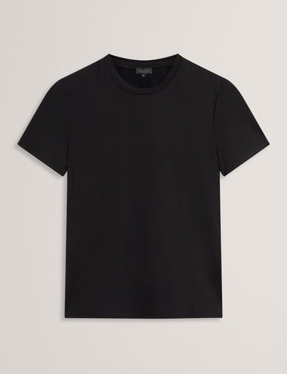 SOLID BLACK TSHIRT WITH SEAM DETAIL | RICH BLACK