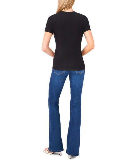 ALLOVER HIBISCUS FLORAL T-SHIRT | RICH BLACK