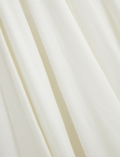SLEEVELESS V-NECK PLEATED MAXI DRESS | ULTRA WHITE