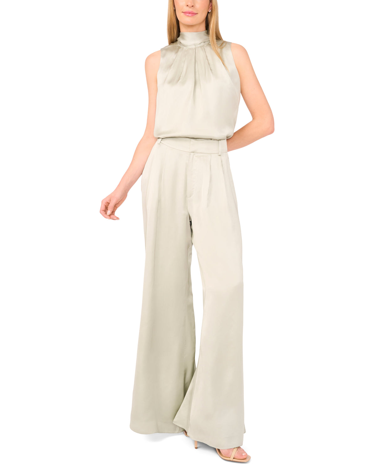 SLEEVELESS BOW BLOUSE | DESERT SAGE