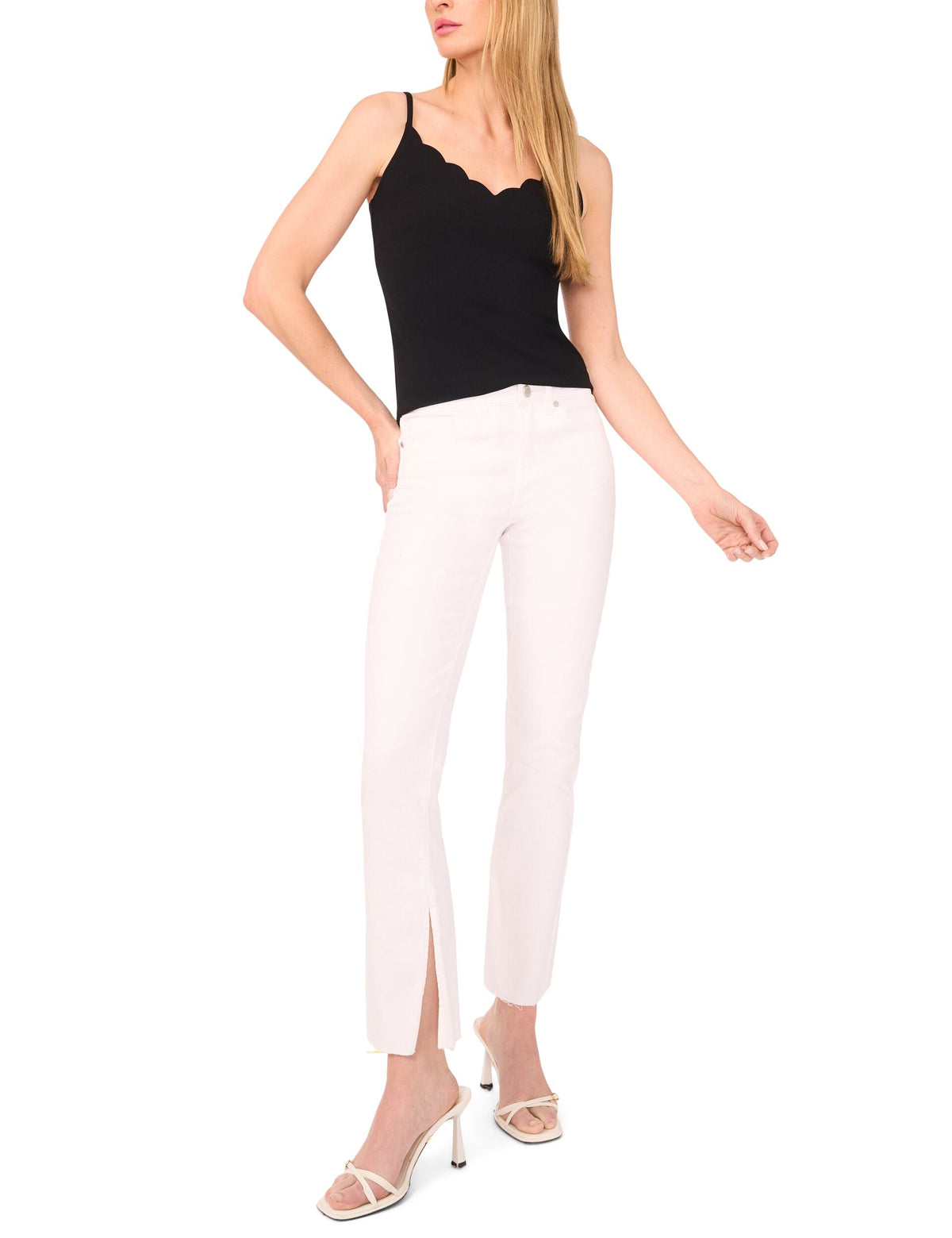 LASER CUT CREPE CAMI | RICH BLACK
