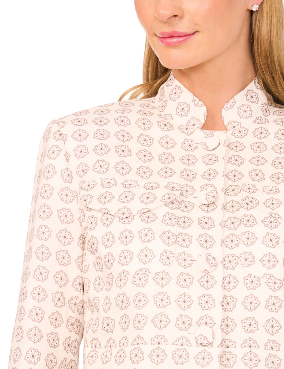 CROPPED STRUCTURED POCKET DETAIL JACKET | NEW IVORY