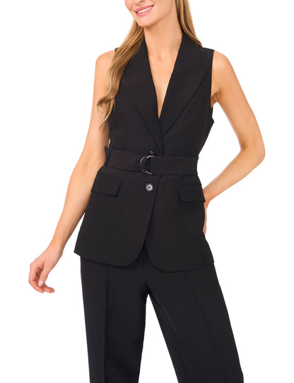 HALTER BUTTONED VEST | RICH BLACK