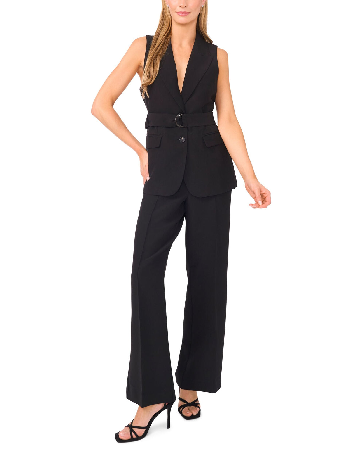 HALTER BUTTONED VEST | RICH BLACK