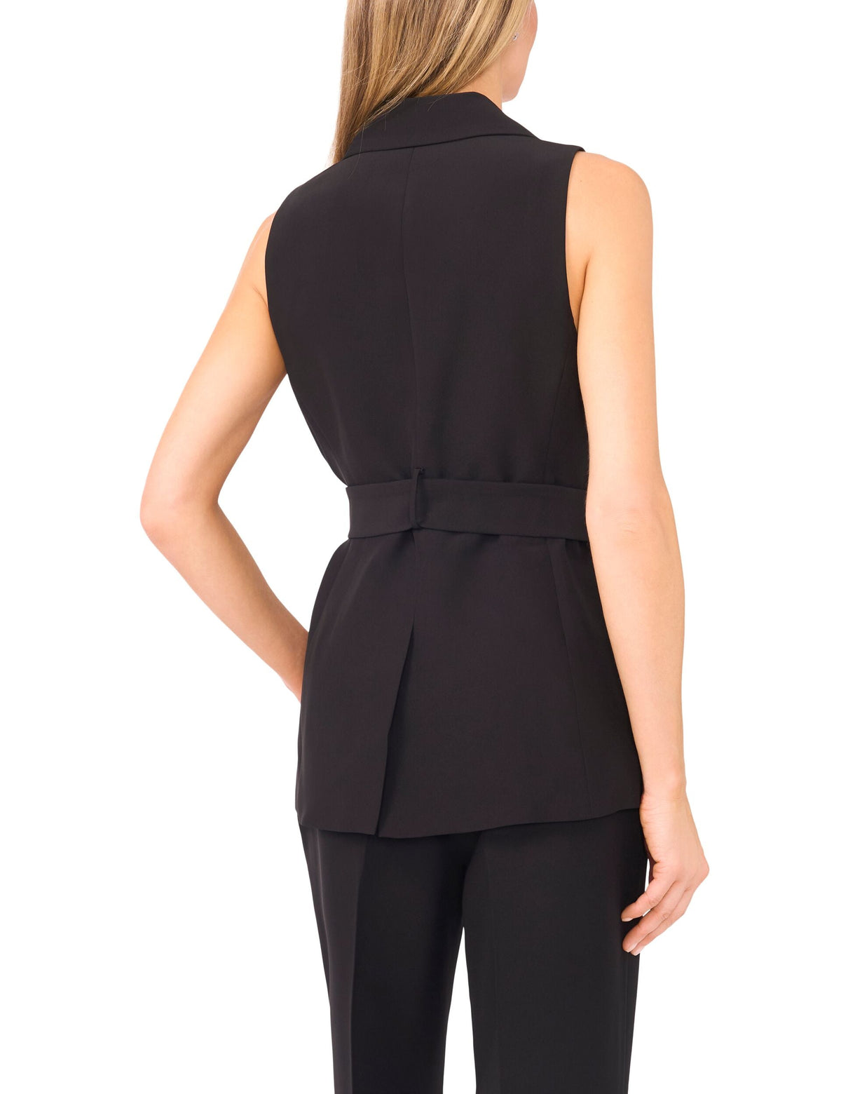 HALTER BUTTONED VEST | RICH BLACK