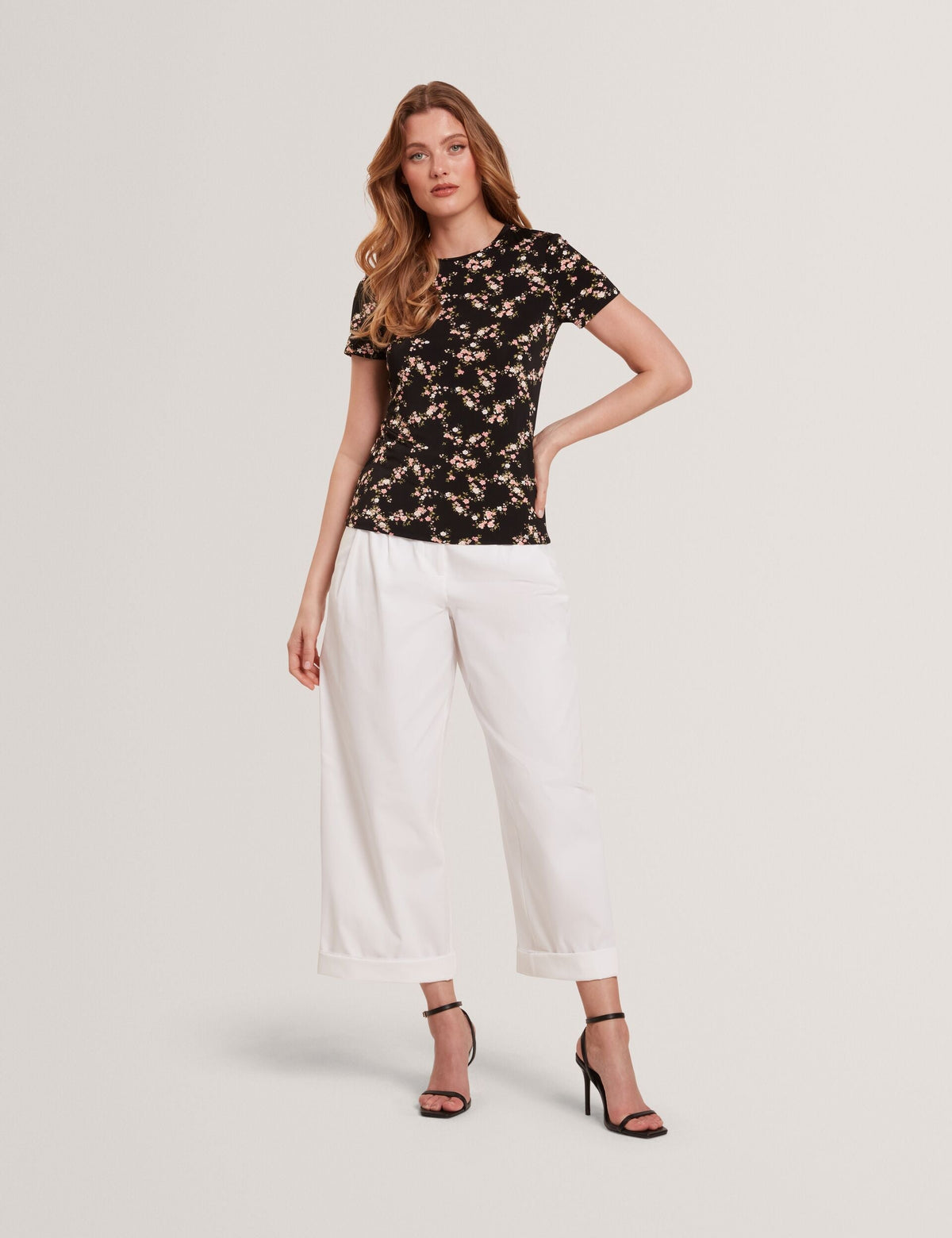 ALLOVER FLORAL T-SHIRT | RICH BLACK