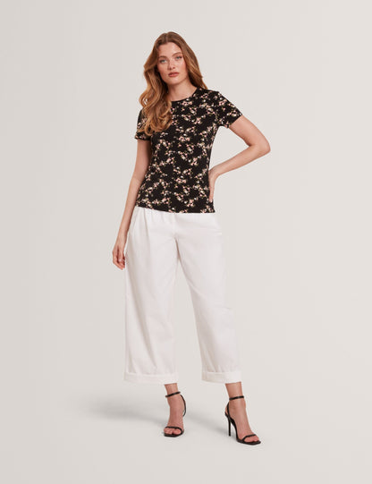 ALLOVER FLORAL T-SHIRT | RICH BLACK