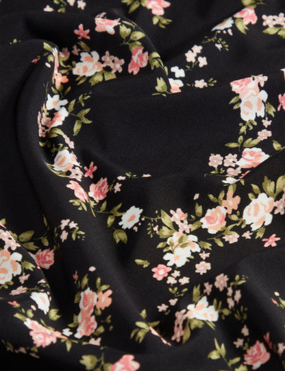 ALLOVER FLORAL T-SHIRT | RICH BLACK