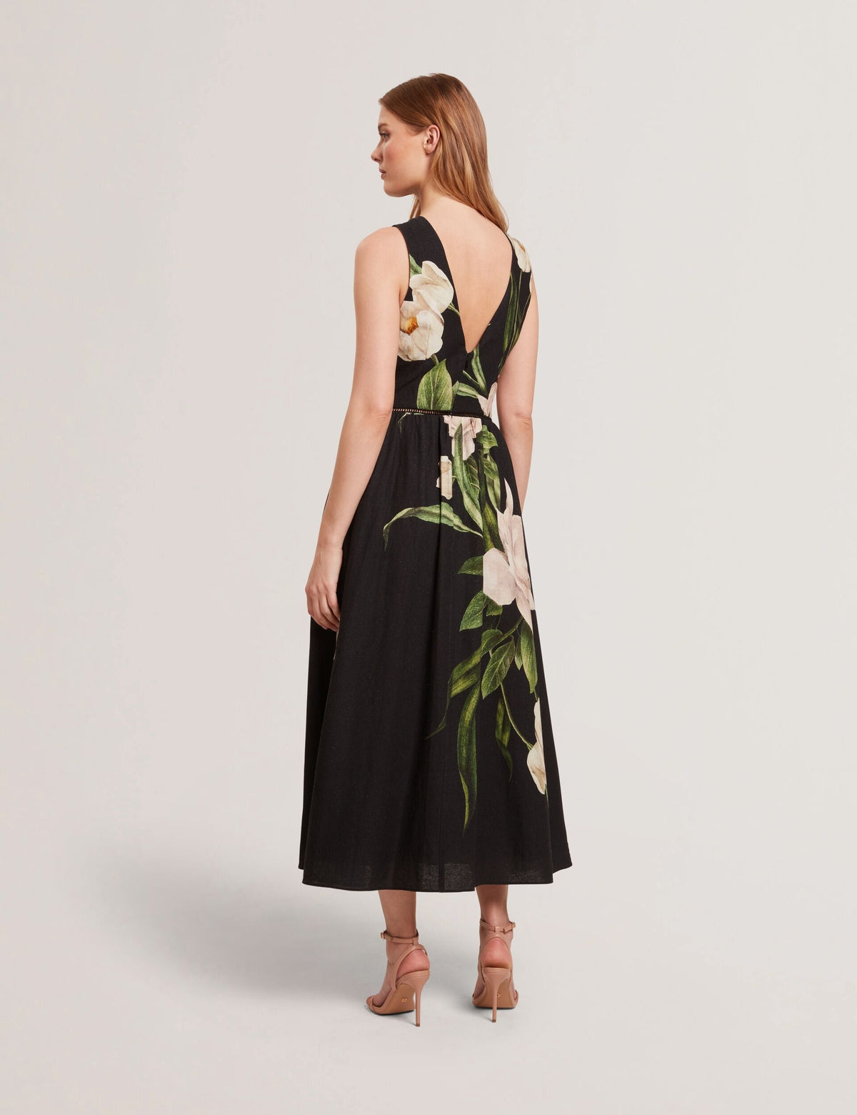SLEEVELESS FIT AND FLARE MAXI DRESS | RICH BLACK