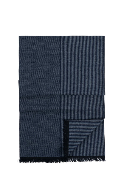 CHEVRON AND STRIPE SCARF | GREY