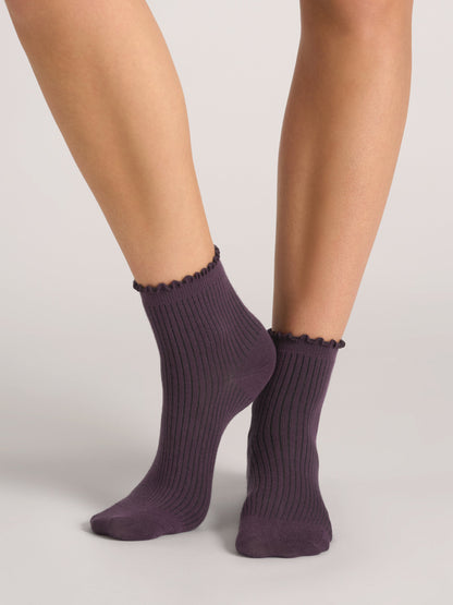 3 PK Women's Non Terry Ruffle Anklet | LT-GREEN