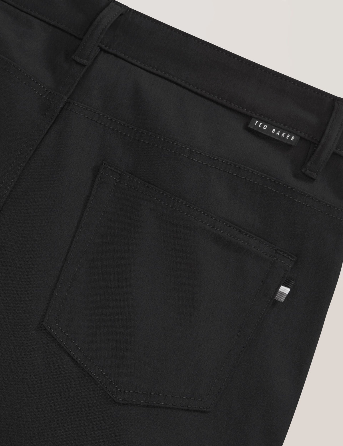 COMPACT HERRINGBONE TROUSERS | BLACK BEAUTY