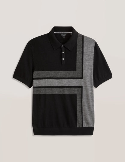 INTARSIA SWEATER POLO | BLACK BEAUTY