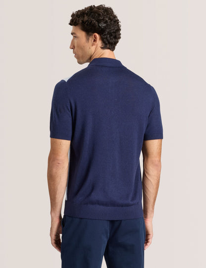 INTARSIA SWEATER POLO | SKY CAPTAIN