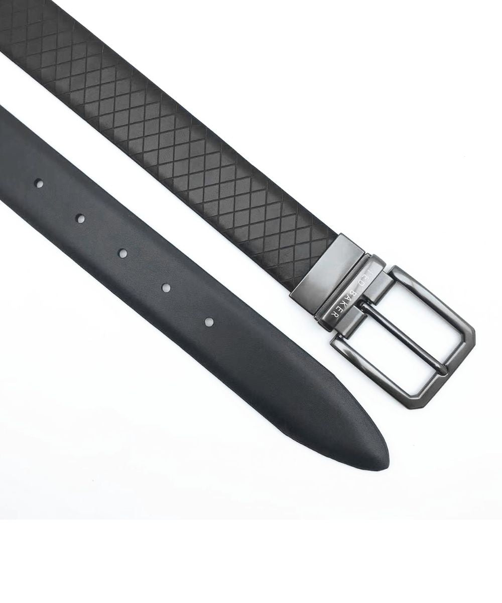 DIAMOND EMBOSSED BELT | BROWN